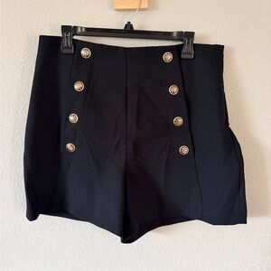 Zara Black Button-Detail Women's Shorts XL